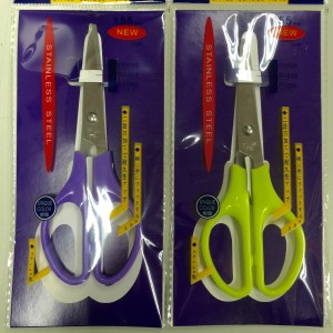 STAINLESS STEEL SCISSORS COLOUR: PURPLE/GREEN SIZE: 155mm